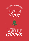 Joyeux No&euml;l avec sapin et &eacute;toiles dor&eacute;es